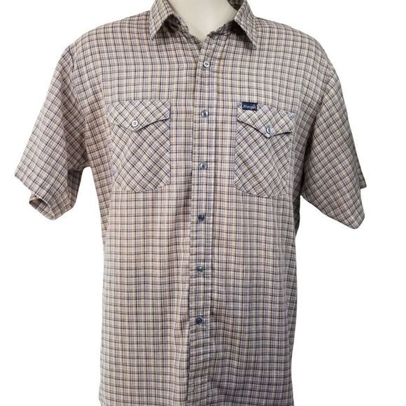 Vintage Wrangler Plaid Short Sleeve Shirt sz XL (Big Man) - Picture 2 of 8